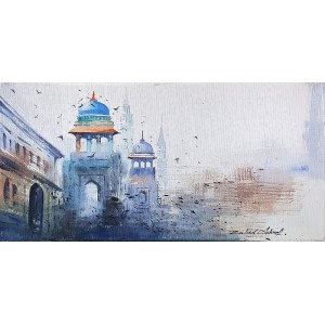 Zahid Ashraf, 08 x 16 inch, Acrylic on Canvas, Cityscape Painting, AC-ZHA-099